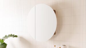 Round Shaving Cabinet 800 Wide x150 Deep 2 Door