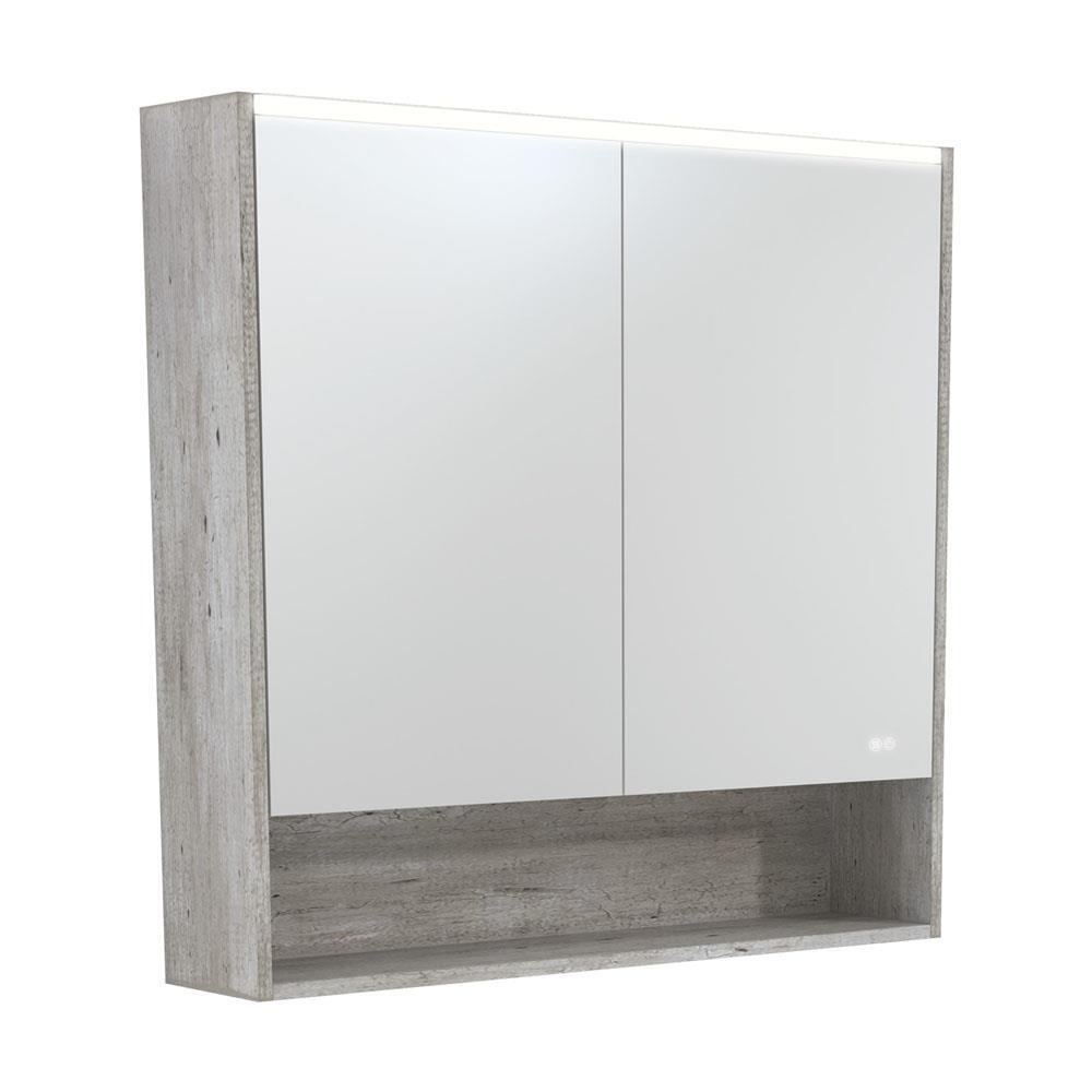 LED Mirror Cabinet With Shelf 900mm Industrail Side Panels & Shelf