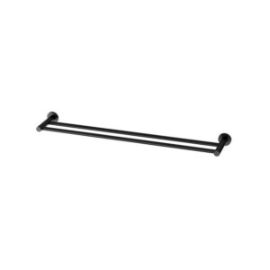 Nirvana Double Towel Rail 600mm Matt Black