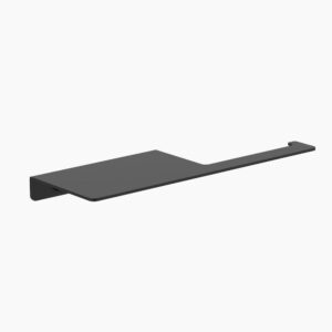 Square Toilet Roll Holder w/ Shelf Matte Black