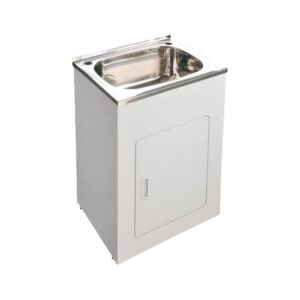 Whitehaven Silk 45L Trough & Cabinet White 600x500x862mm