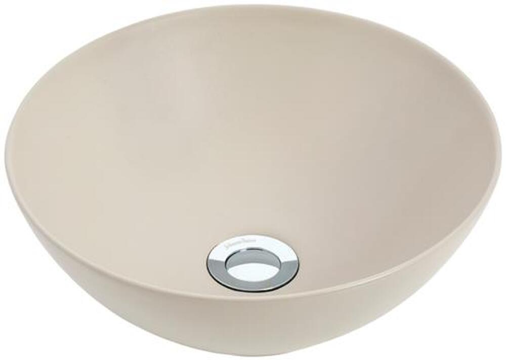 Venezia Round Counter Top Basin 350mm Sand Chrome Pop Up Waste