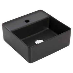 Venezia Square Counter Top Basin 350mm Graphite Chrome Pop Up Waste