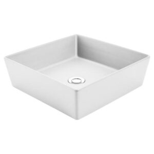 Venezia Square Counter Top Basin 380mm White Chrome Pop Up Waste