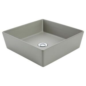 Venezia Square Counter Top Basin 380mm Ash Chrome Pop Up Waste