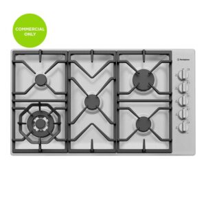 Gas Cooktop 90cm 5 Burner Inc Wok 14.4MJ/H S/S