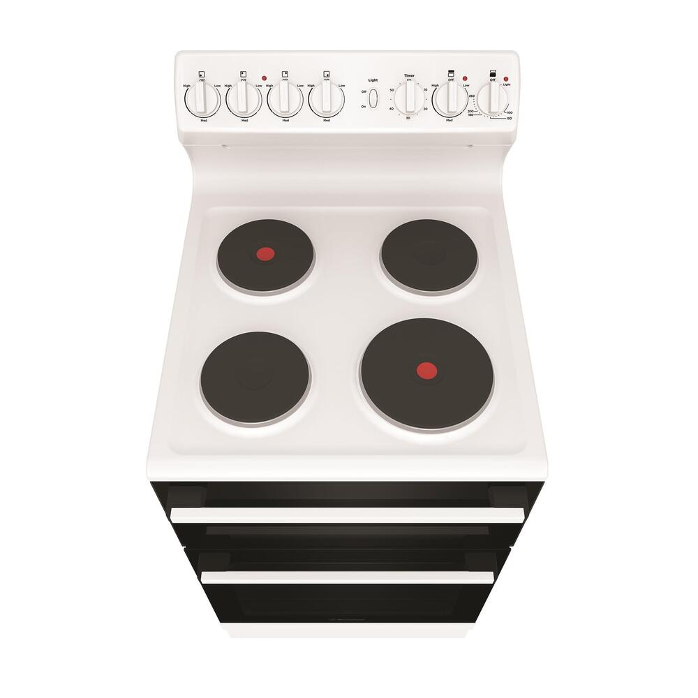 Electric Cooker 54cm Conventional Oven Seperate Grill 4 Solid Hotplates White - Image 4