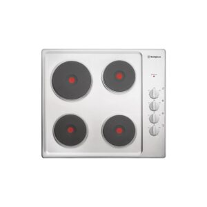 Electric Cooktop 60cm 4 Zone Knob Controls Solid Hotplates S/S