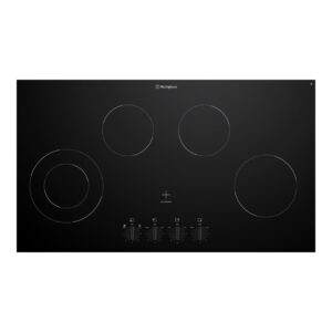 Electric Cooktop Ceramic 90cm 4 Zone Knob Controls Black