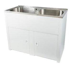Classic Twin 45ltr SS Tubs/White Cabinet