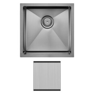 Hana ANTI SCRATCH 32L Single Bowl Sink Gun Metal + Kit 450 x 450 x 200