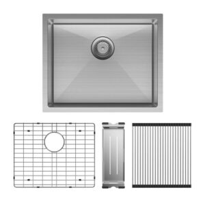 Hana 40L Single Kitchen Sink S/S + Kit 550 x 450 x 200