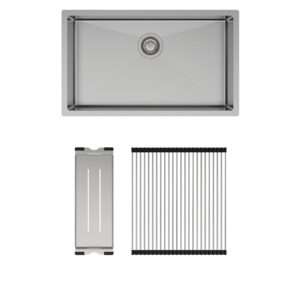 Hana 55L Single Bowl Kitchen Sink + Kit 750 x 450 x 200mm