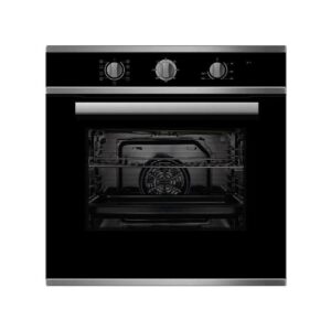 Electric Oven Built-In 60cm Fan Forced 5 Multifunction Knob Controls S/S & Black Glass