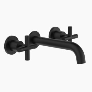 Cross Wall Basin/Bath Set 180mm Matte Black LF
