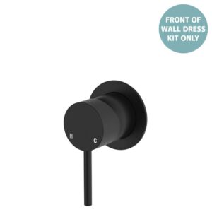 Kaya Shower Mixer Small Round Plates Matte Black Trim Kit ONLY LF