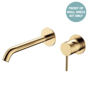 Kaya Basin/Bath Wall Mixer Round Plates 200mm Outlet Urban Brass Trim Kit ONLY