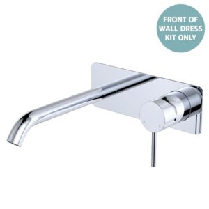 Kaya Basin/Bath Wall Mixer Rectangular Plate 200mm Outlet Chrome Trim Kit ONLY