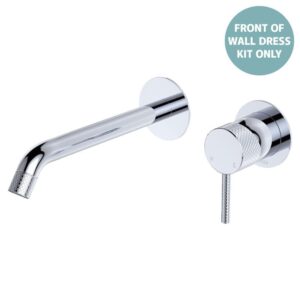 Axle Wall Basin/Bath Mixer Small Round Plates 200mm Outlet Chrome Trim Kit ONLY