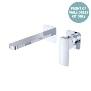 Tono Wall Basin/Bath Mixer Square Plates 200mm Outlet Chrome Trim Kit ONLY LF