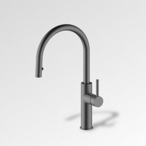 Kova Gooseneck Pull Out Sink Mixer Gun Metal