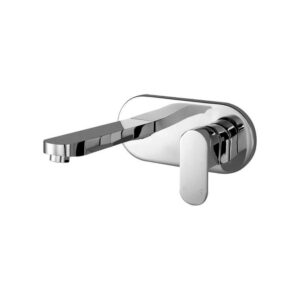Oggi Wall Mounted Basin Mixer & Outlet Chrome
