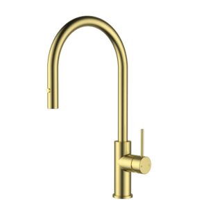 Otus Slimline Sink Mixer Pull Out 304 SS Brushed Gold