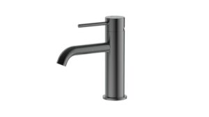 Otus Slimline Basin Mixer Curved Outlet Gun Metal