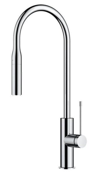Aziz Sink Mixer Gooseneck Pull Out Chrome