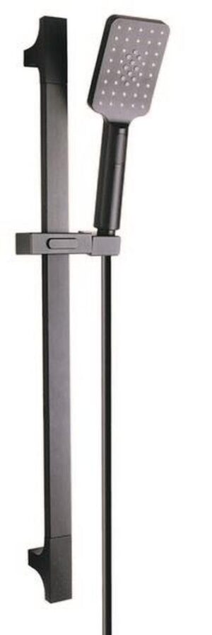 Bakara Rect Handshower On Flat Rail Matt Black