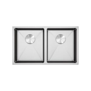 Queenscliff MK3 Double Bowl Sink 760x440x200mm With Waste Covers