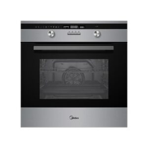 Electric Oven Built-In 60cm Fan Forced 9 Multifunction Digital Controls S/S & Black Glass