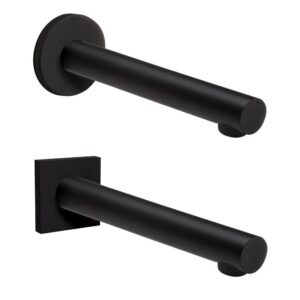 Hustle Fixed Bath Outlet 180mm Round & Square Plates Matte Black