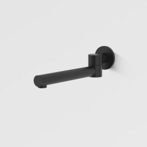 Nirvana Round Swivel Bath Outlet 220mm Matte Black