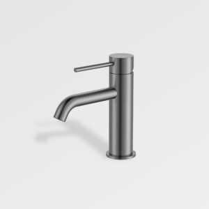New York Curved Spout Basin Mixer Brushed Nickel LF