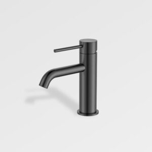 New York Curved Spout Basin Mixer Gun Metal LF