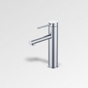 Kova Basin Mixer Straight Spout Brushed Stainless Steel LF