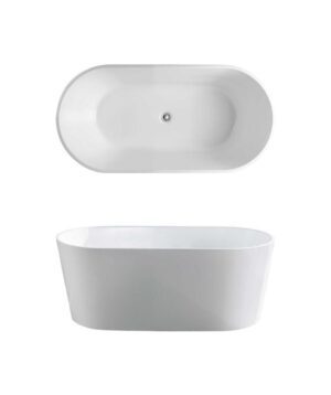 Limni 101 Freestanding Bath 1500 With Overflow Hole White
