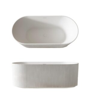 Cleo 105 Bath Fluted 1500 Gloss White