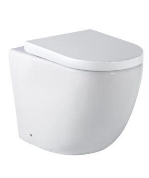 Arko Floor Mount Toilet Pan & C100 Inwall Cistern Cleanflush Soft Close Classic Seat