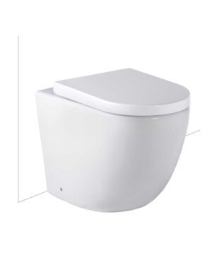 Arko Floor Mount Toilet Pan & C101 Inwall Cistern Cleanflush Soft Close Classic Seat