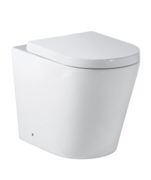 Modia Floor Mount Toilet Pan & C100 Inwall Cistern Cleanflush Soft Close Classic Seat