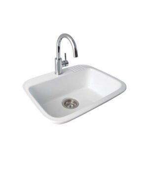 Eva 600 Ceramic Laundry Tub 23Ltr 590x445mm 1TH W/OF