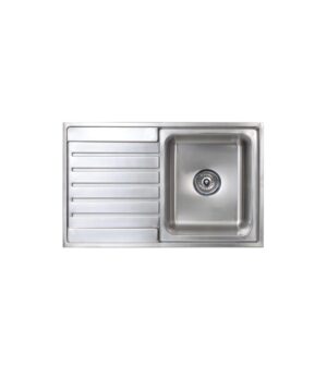 Kubic 100 Sink 800x500mm 0TH Drainer Silk S/S