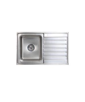 Kubic 100 Sink 800x500mm 1TH RH Drainer Silk S/S