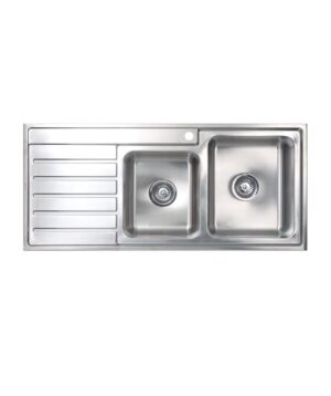 Kubic 175 Sink 1.75 Bowl 1120x500mm 1TH LH Drainer Silk S/S