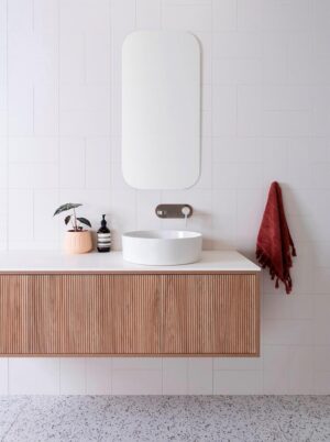 Clifton WH Vanity 1200 Right Hand Bowl Cherry Pie Top