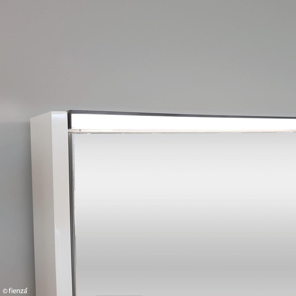 LED Mirror Cabinet With Shelf 1200mm Gloss White Side Panels & Shelf - Image 2