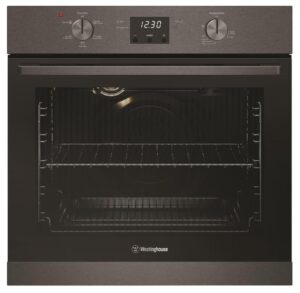 Electric Oven Built-In 60cm 5 MF Fan Grill Plug Knob Controls Dark S/S