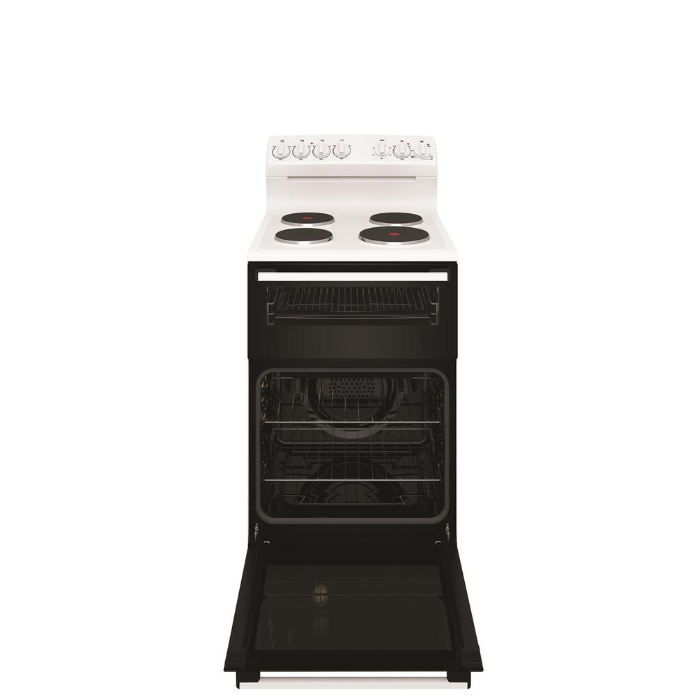 Electric Upright Cooker 54cm Seperate Grill 4 Solid Hotplates White - Image 4